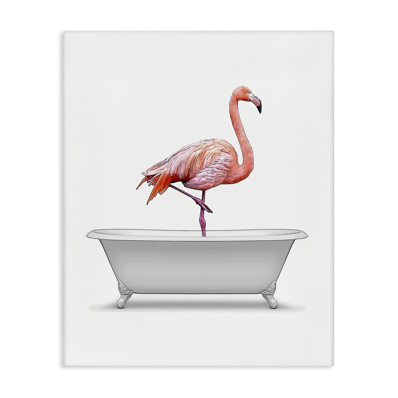 Stupell Industries Traditional Flamingo in Bath Canvas Wall Art Design by Annalisa Latella